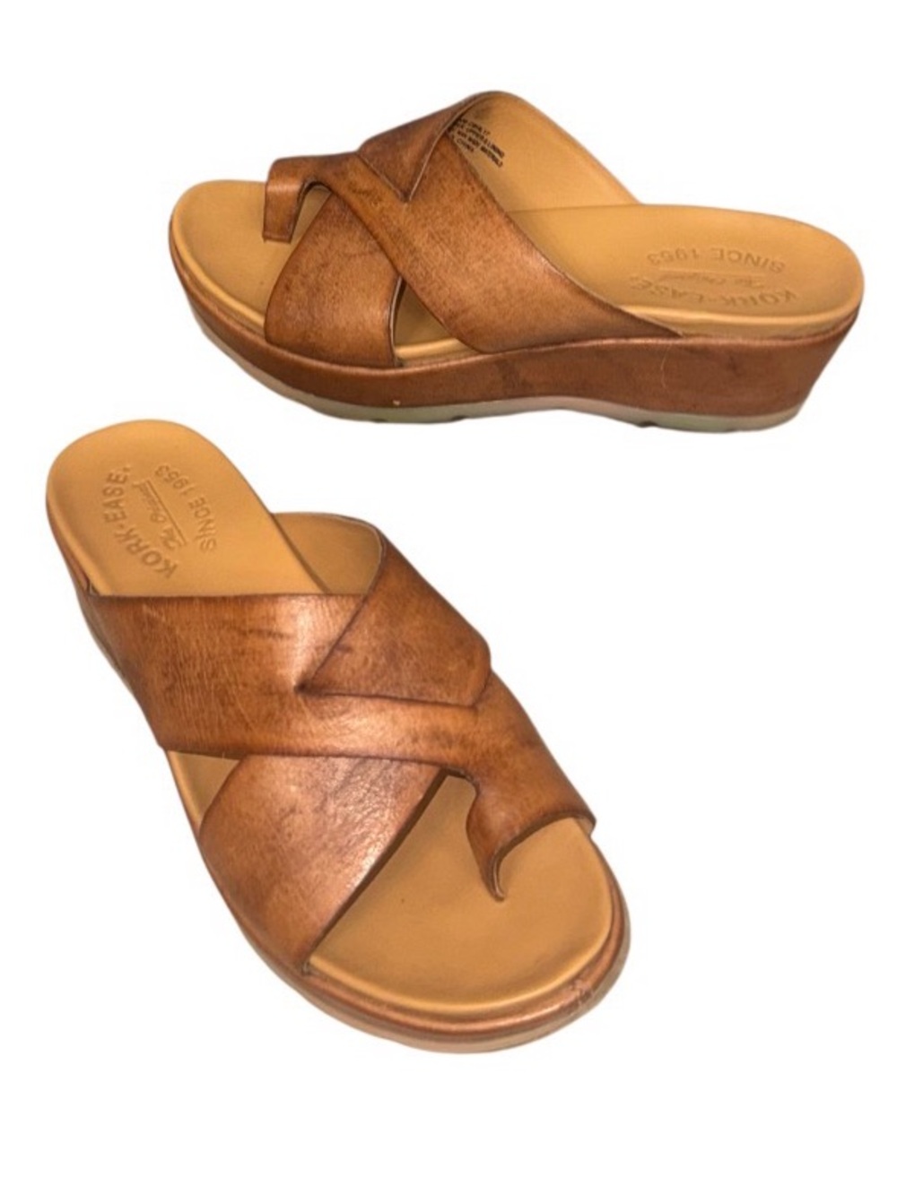 KORK- EASE distressed leather wedges women’s shoes  sandals size 6 - Picture 15 of 17